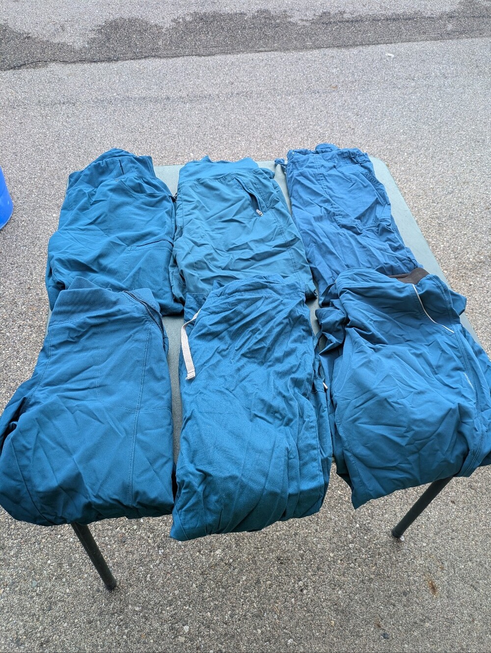 Women's 6 pair medium scrubs nurse hospital pants lot bundle teal